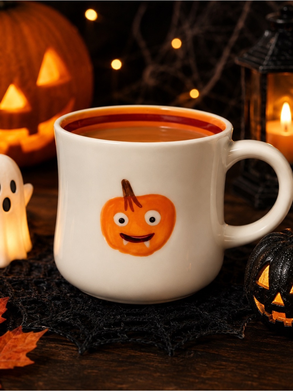 Starbucks 2006 Jack-O’-Lantern Pumpkin Halloween Mug 12 oz Vintage Fang Cup